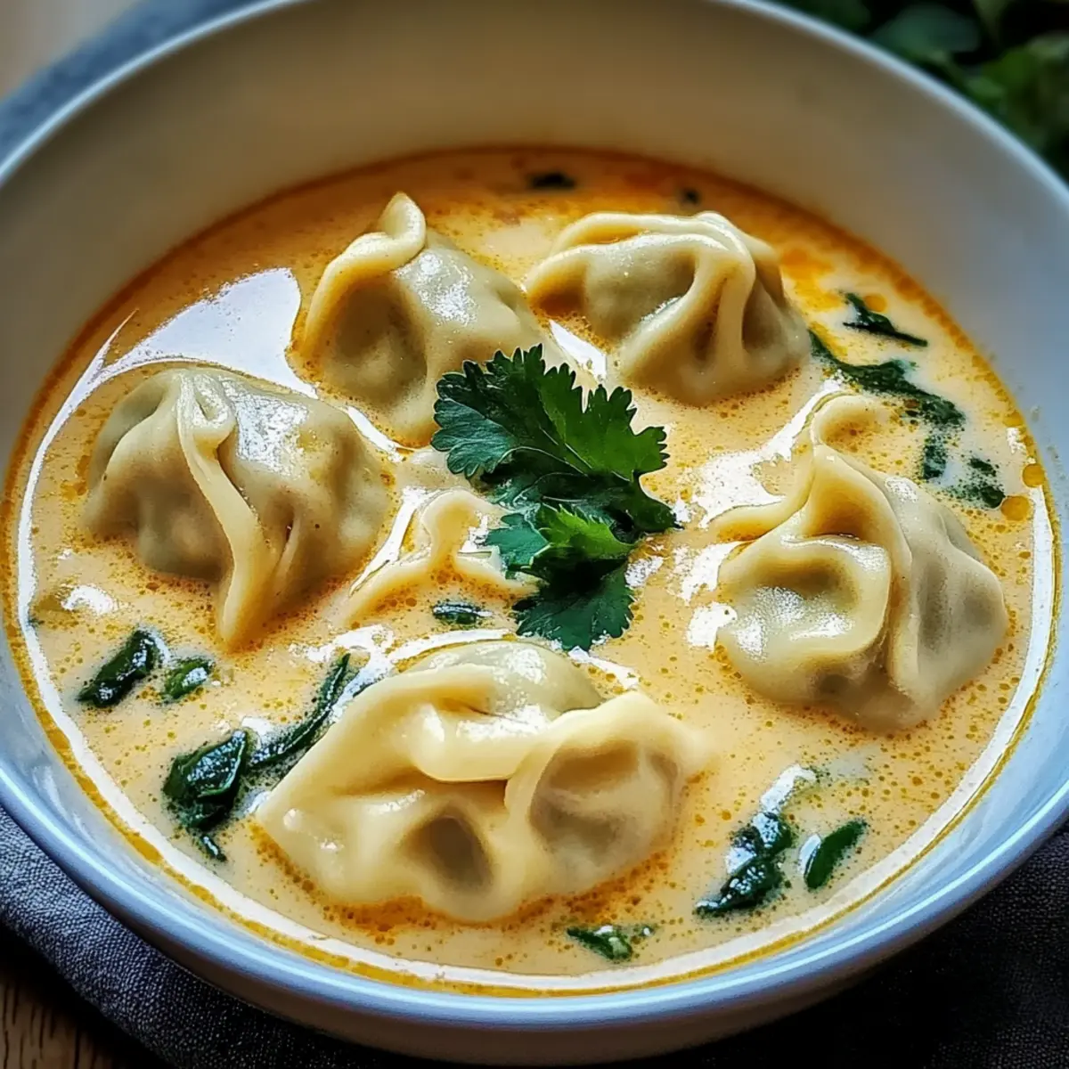 Cremige thailändische Dumpling-Suppe für Soulfood Genuss