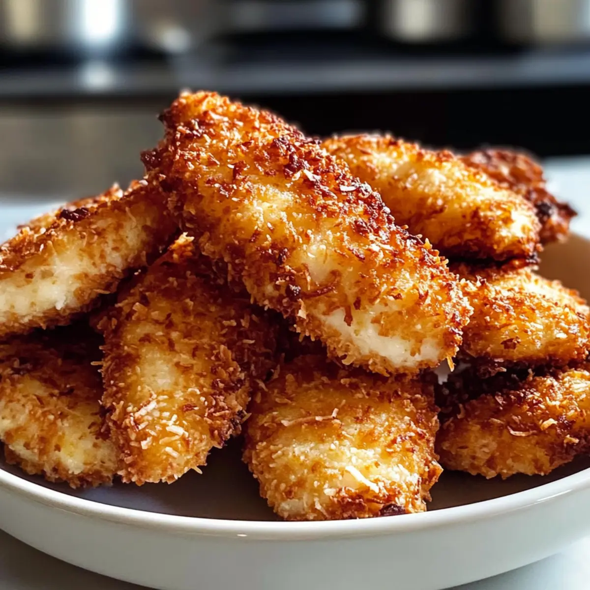 Knusprige Kokosnuss-Hühnchenstreifen für Kinder