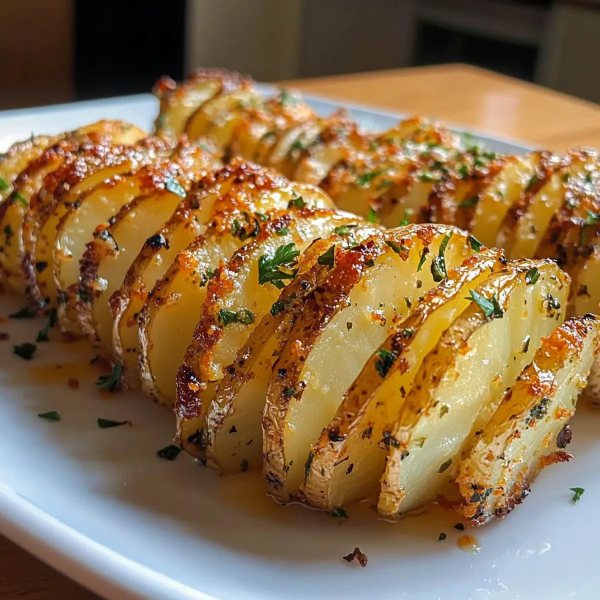 Knusprige Knoblauchbutter-Akkordeon-Kartoffeln für jeden Anlass