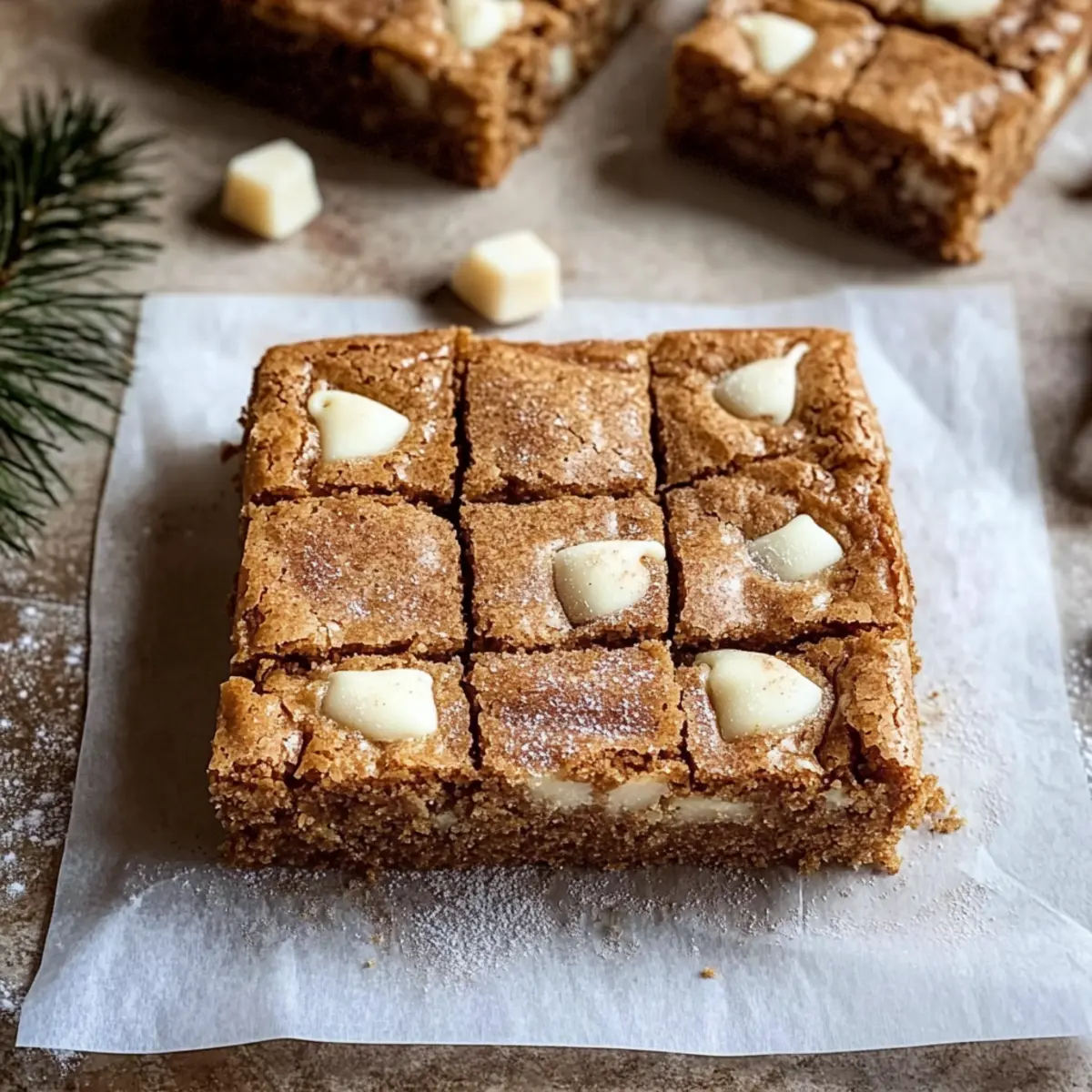 Lebkuchen Blondies mit weißer Schokolade für dich