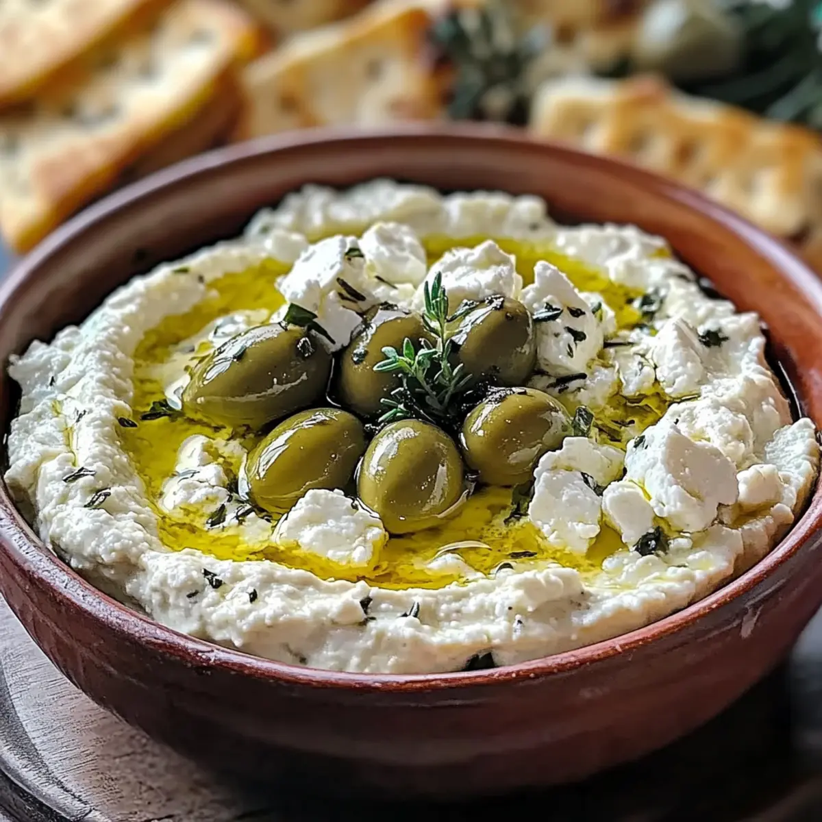 Grüner Oliven- und Feta-Käse-Dip für jeden Anlass