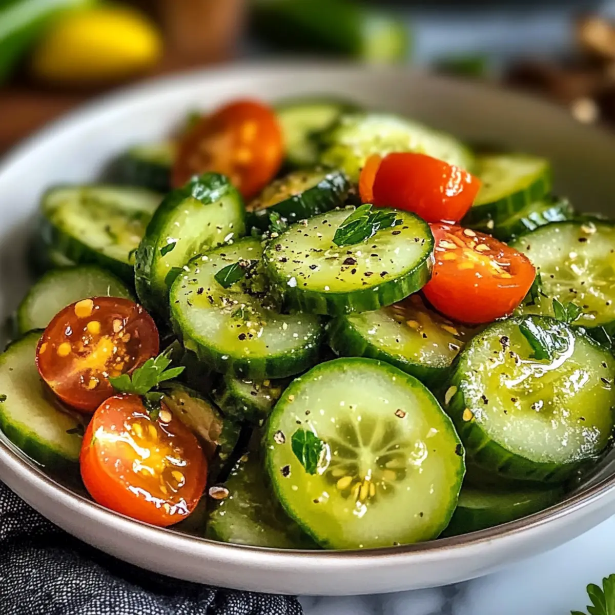 Frischer Honig Limetten Gurken Salat für den Sommer