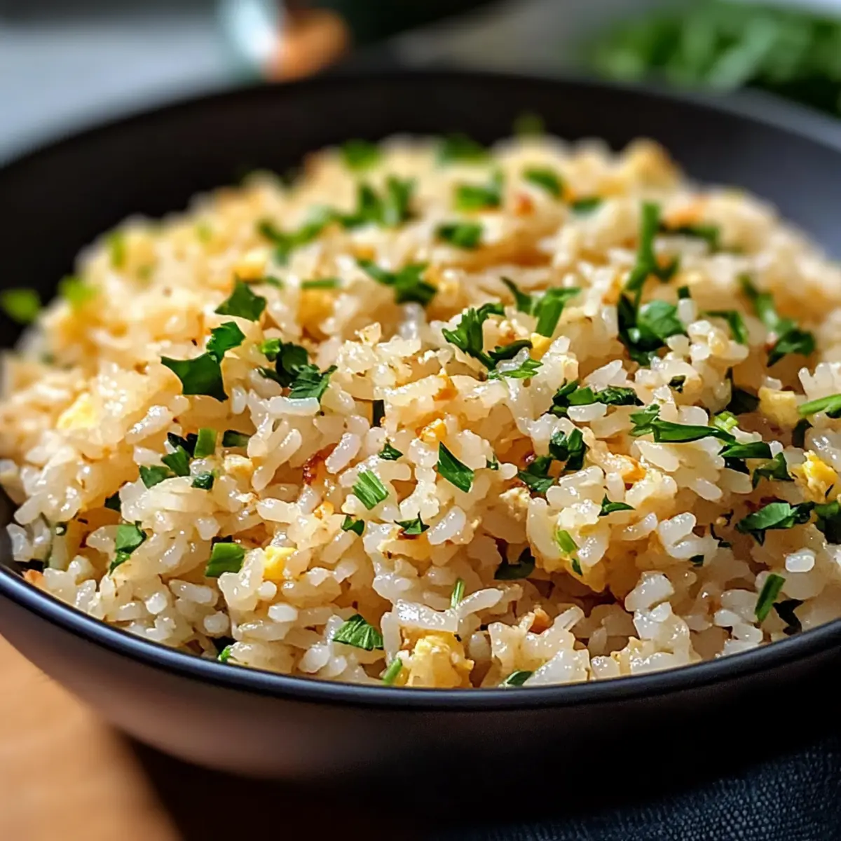 Knoblauch gebratener Reis für Genussmomente zuhause