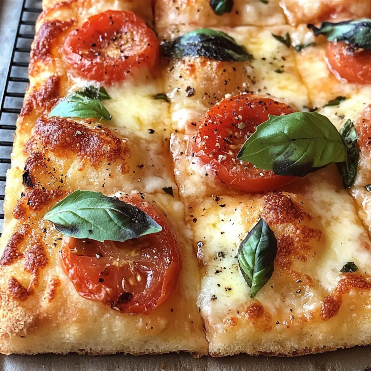 Margherita Pizza Focaccia für Genusspartner