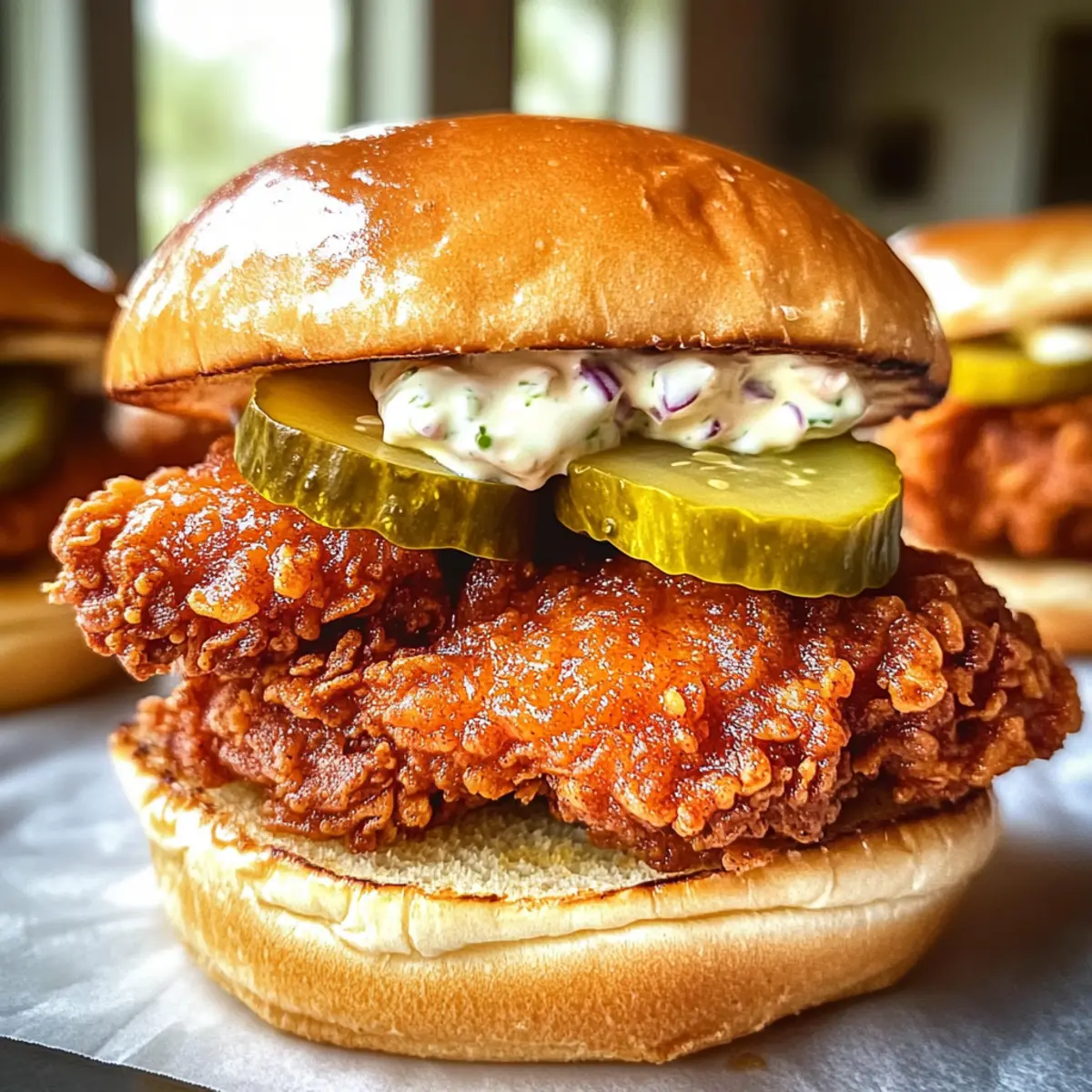 Nashville scharfe Hähnchenbrötchen für Feinschmecker