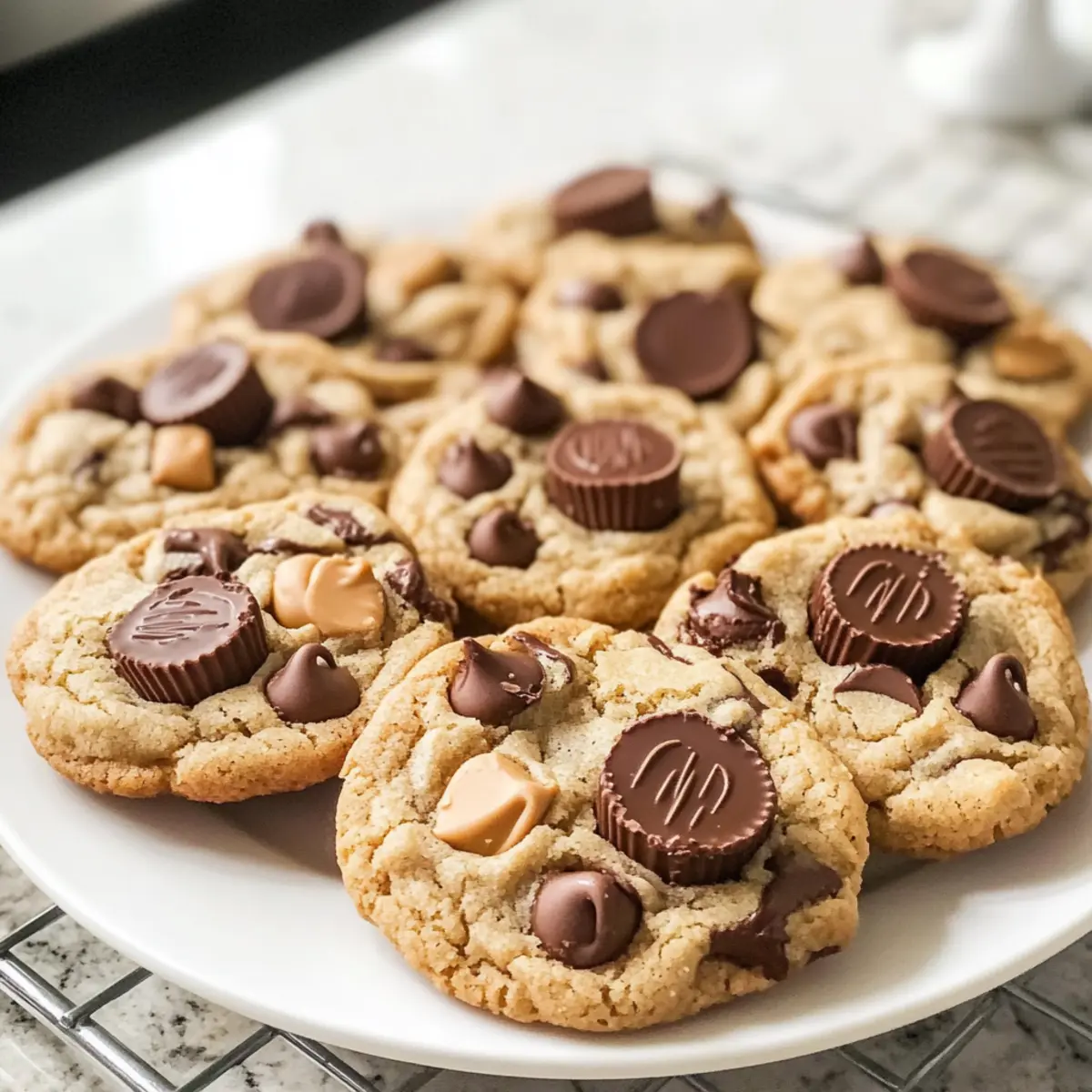 Erdnussbutterbecher-Schokoladenstück-Cookies backen