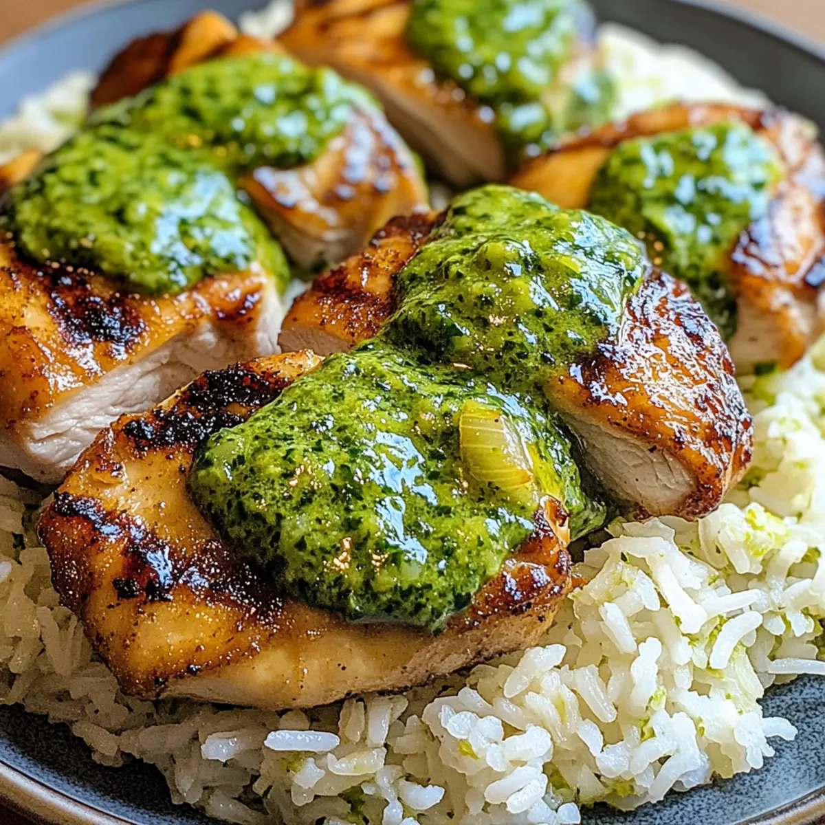 Peruanisches Huhn mit Reis und grünem Sauce