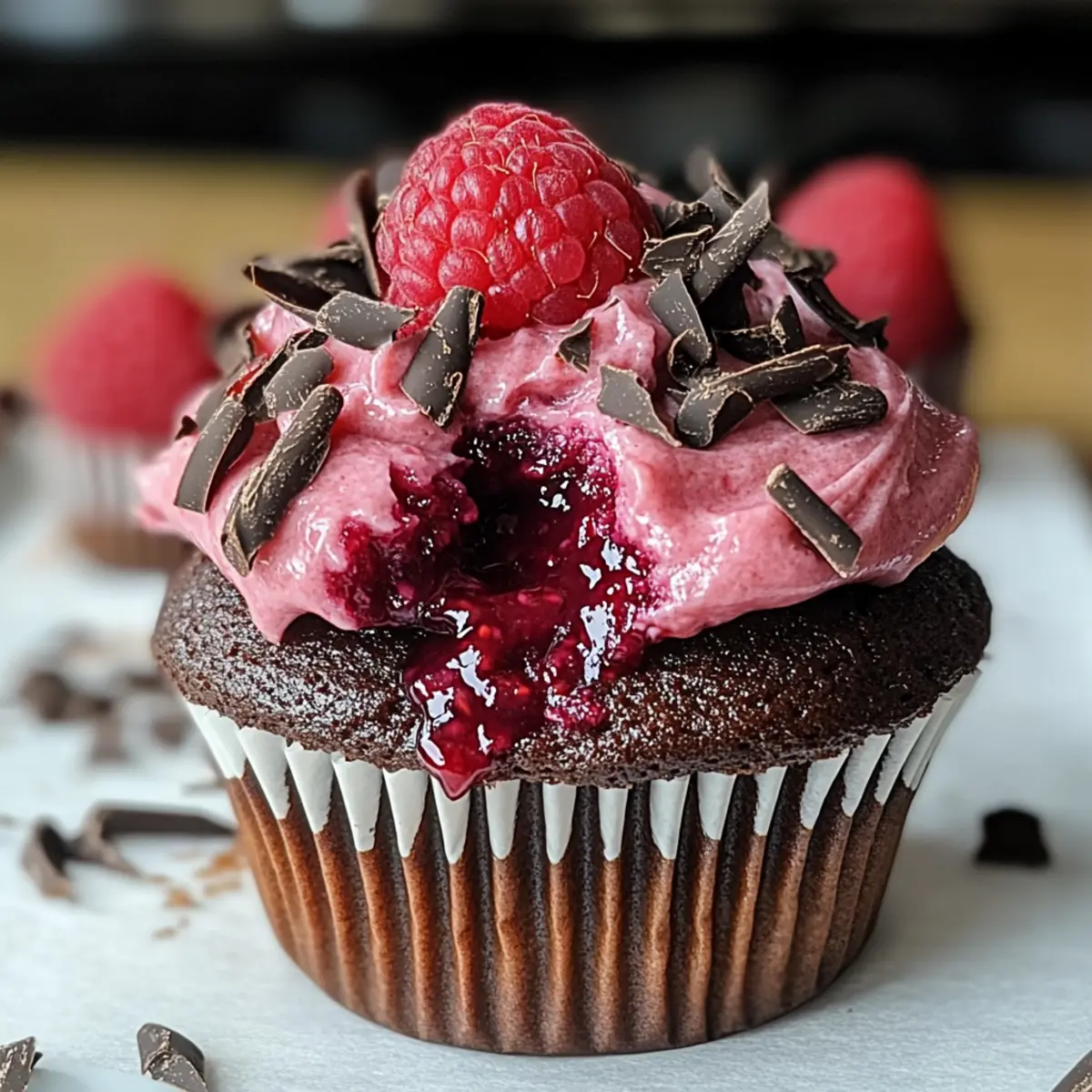 Himbeer-Schokoladenlava-Cupcakes zum Verlieben