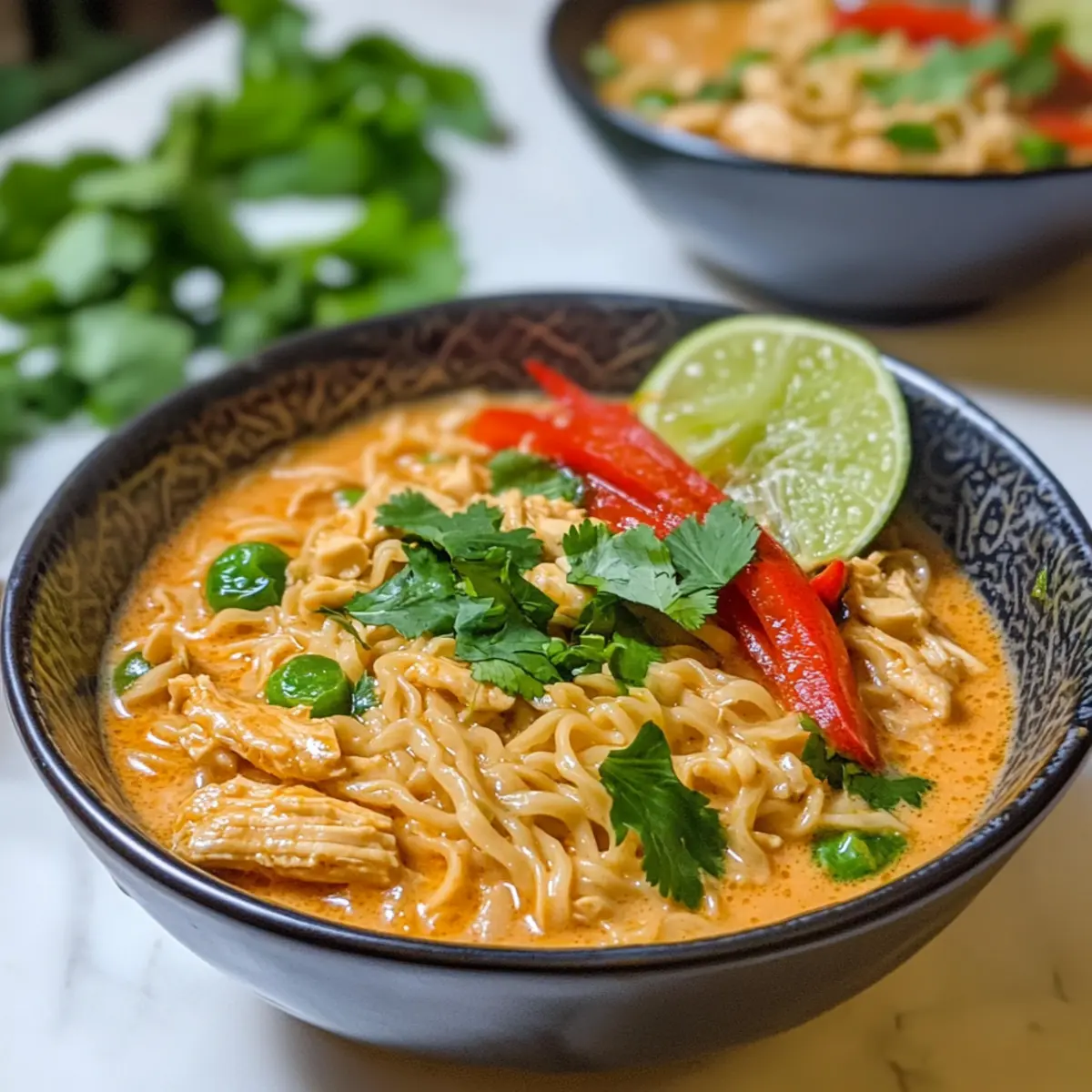 Thai Erdnussbutter Ramen für schnellen Genuss