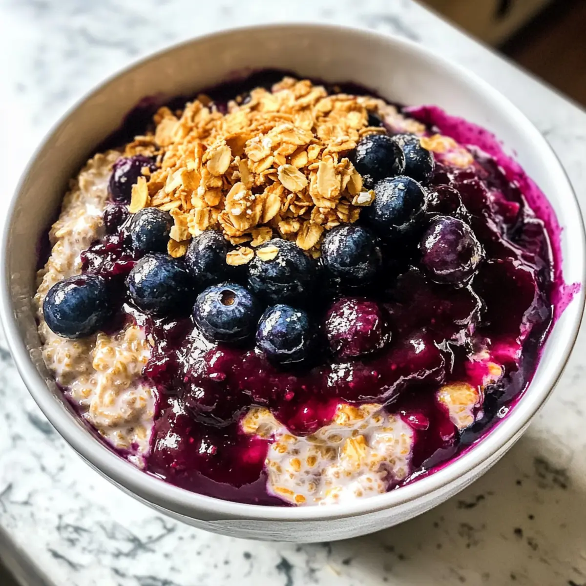 Blaubeer-Pie Übernacht-Haferflocken für Genießer