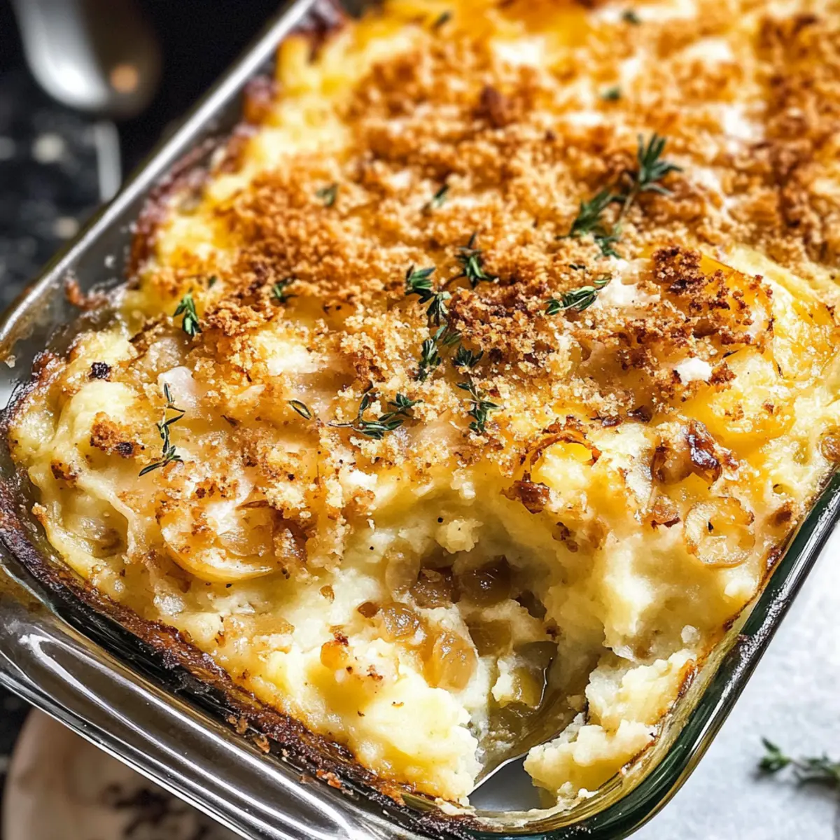 Käse Zwiebel Mashed Potato Auflauf für gemütliche Abende