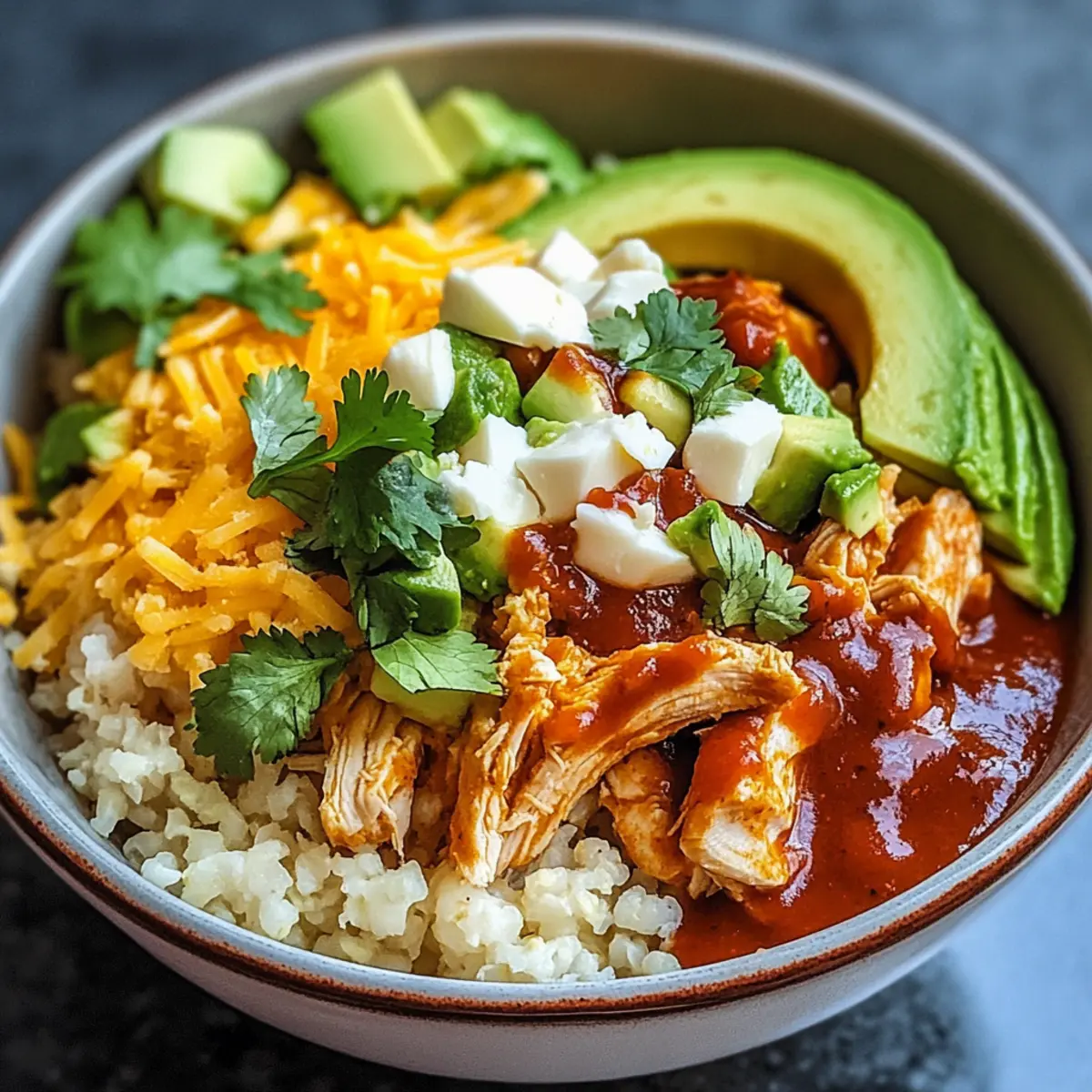 Hühnchen-Enchiladas mit Blumenkohlreis-Schalen