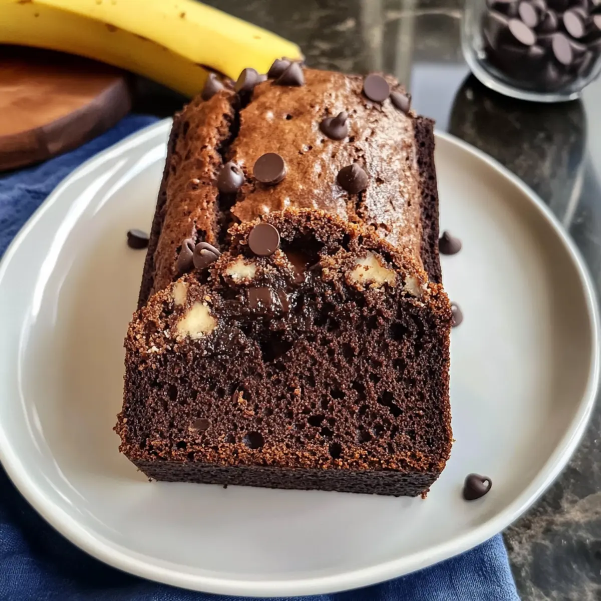Schokoladenespresso-Bananenbrot für Schokoladenliebhaber
