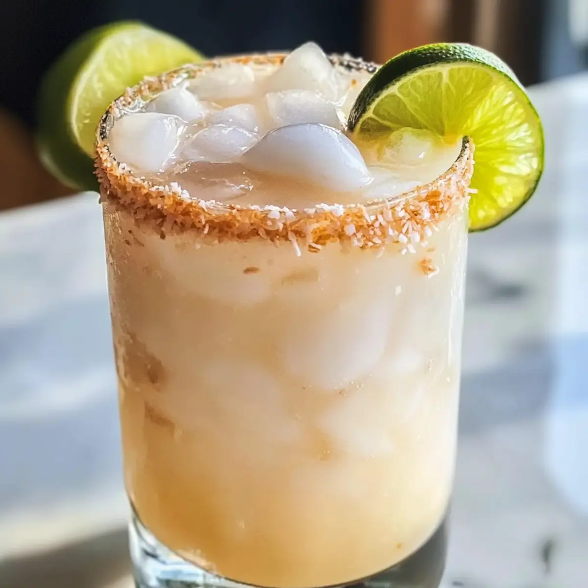 Kokosnuss-Lychee-Eisgetränk für heiße Tage