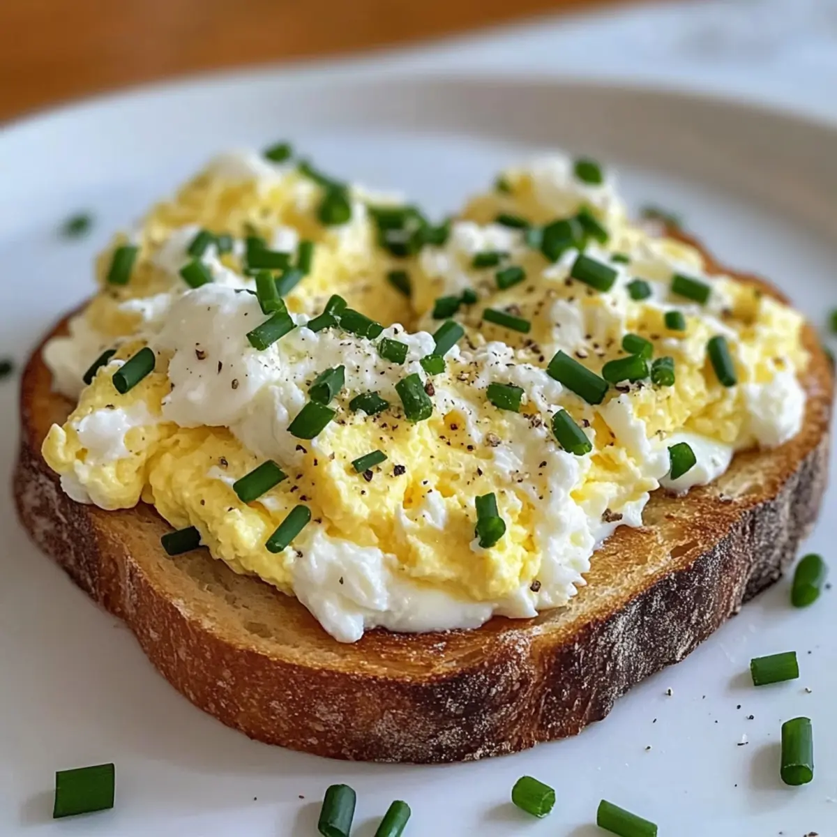Ei und Ricotta-Toast für ein schnelles Frühstück