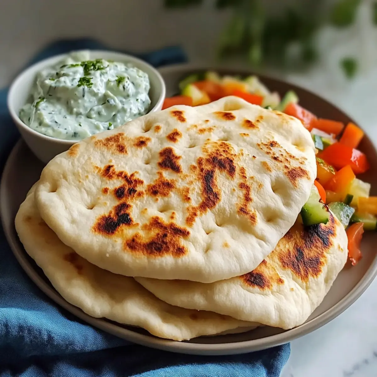 Fluffiges griechisches Pita ganz einfach selber machen