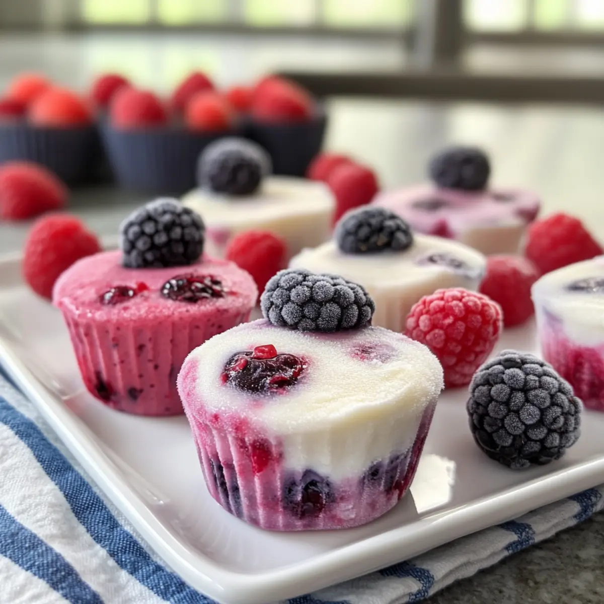 Gefrorene Joghurt-Beerenbissen ganz einfach selber machen