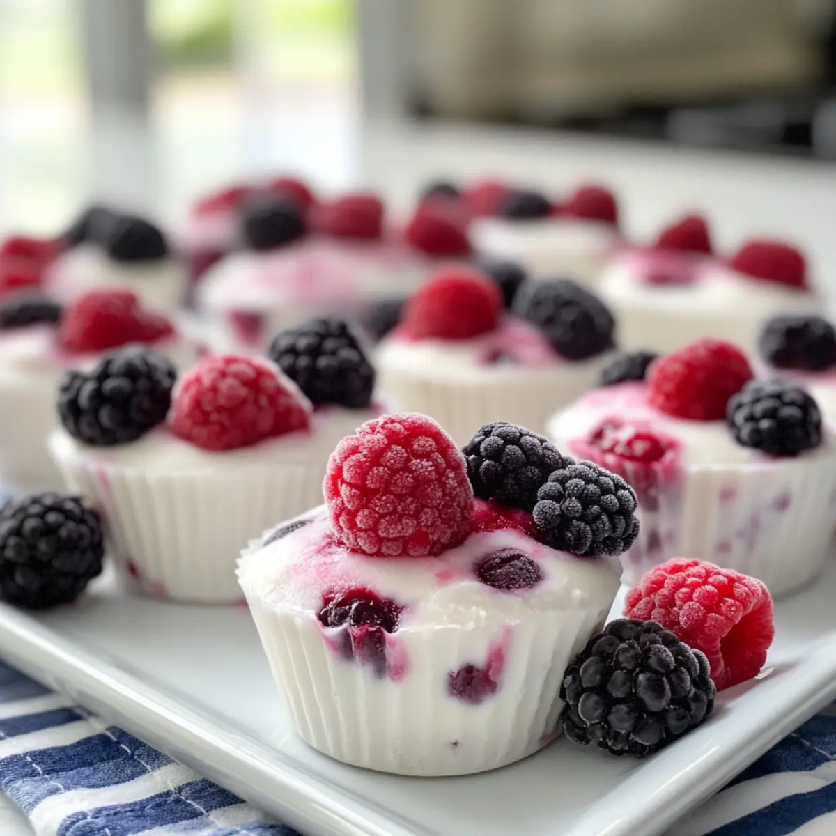 Gefrorene Joghurt-Beerenbissen: Gesunder Snack leicht gemacht