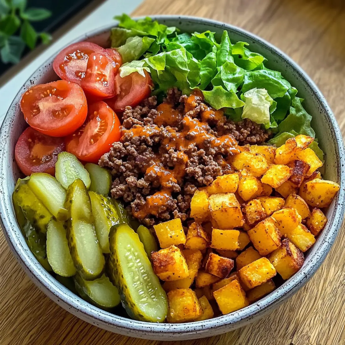 Gesunde Burger Schüssel für schnelles Wohlfühlessen