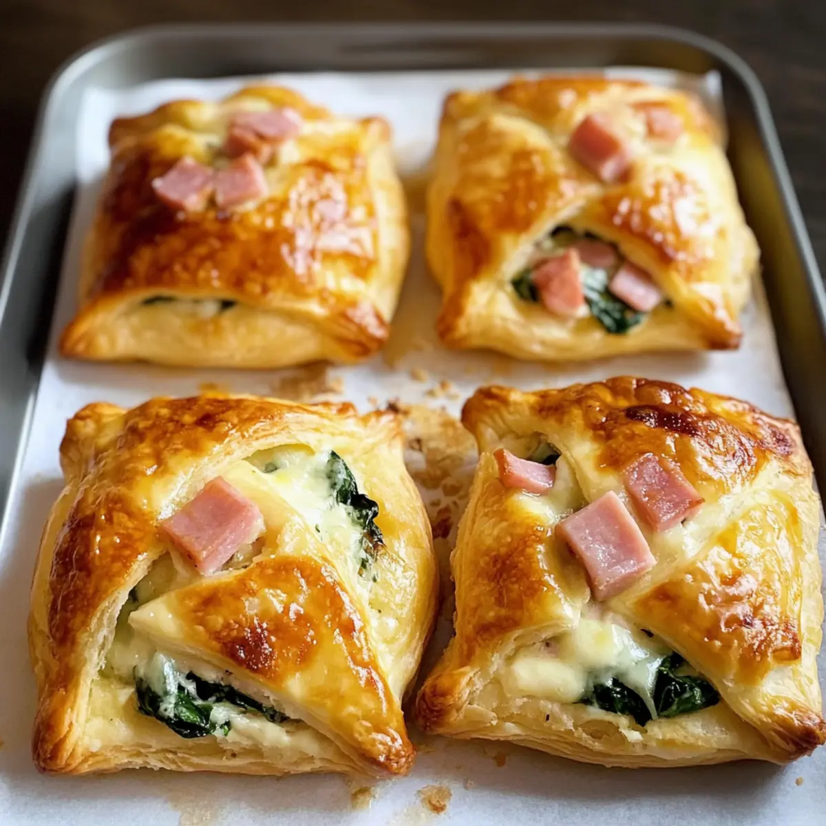 Schinken Käse & Spinat Puffs für beeindruckende Brunchs