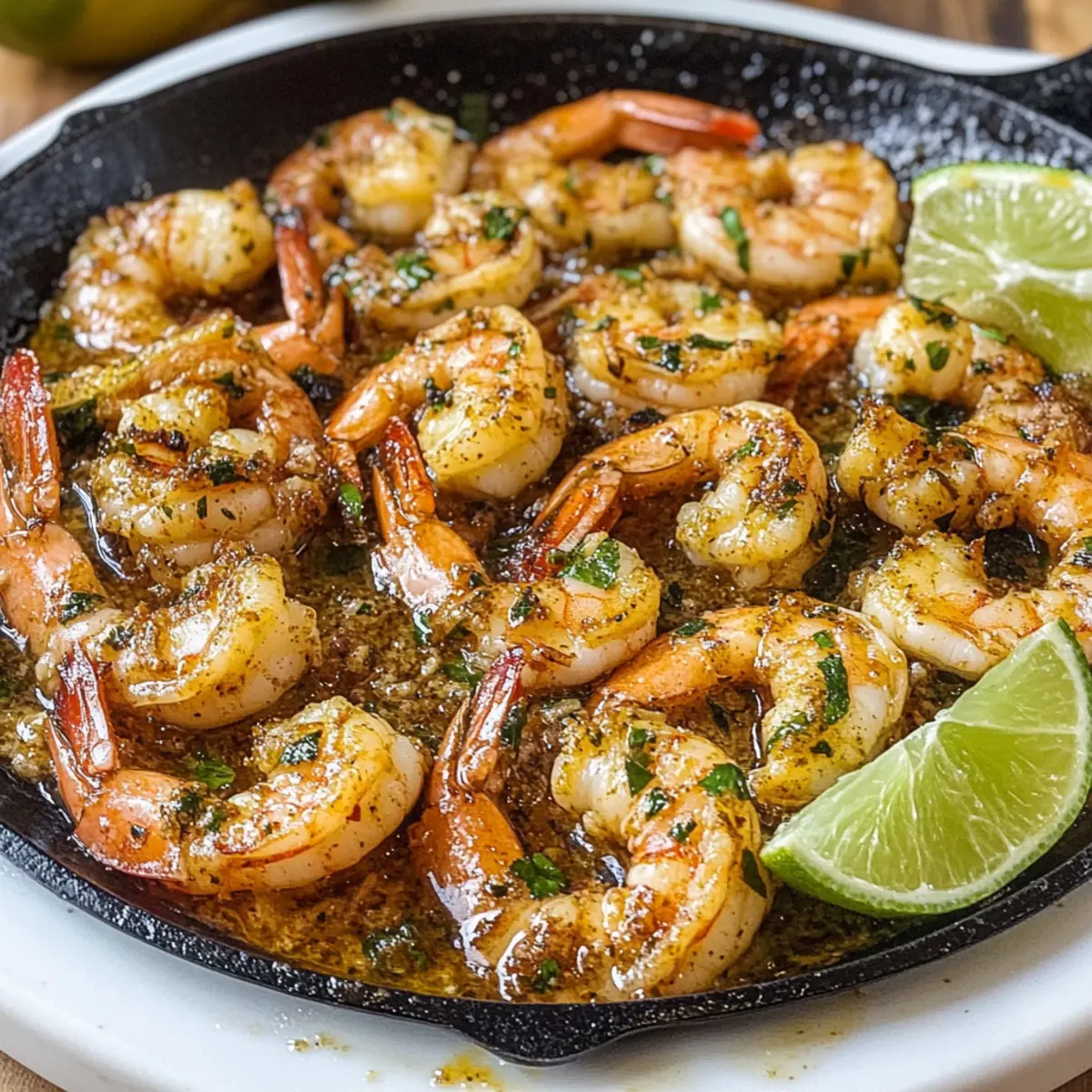 Hatch-Chile geräucherter Garnelen mit Knoblauchbutter