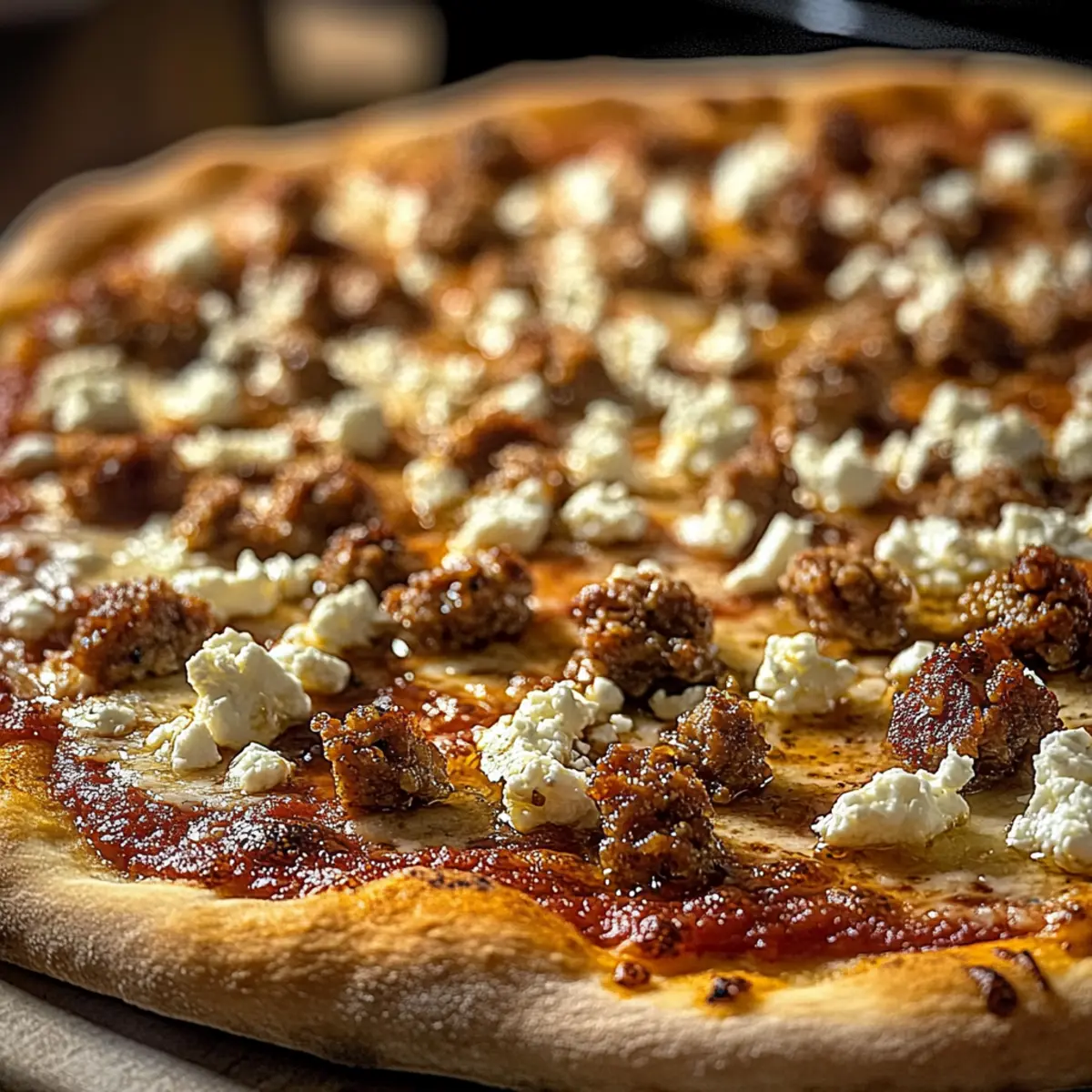 Würzige Wurst Feta Honig Pizza auf die beste Art