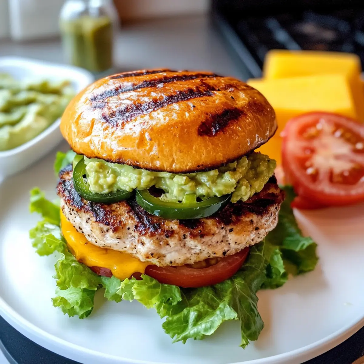 Saftige Jalapeño Cheddar Truthahn Burger für Grillfans