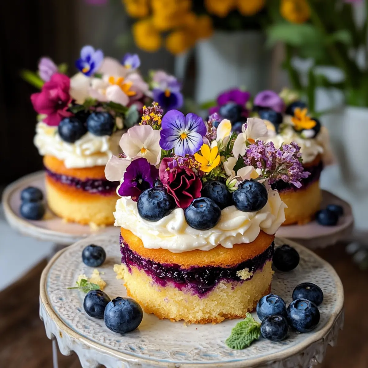 Zitronen-Blaubeer gefüllte Feenküchlein leicht gemacht