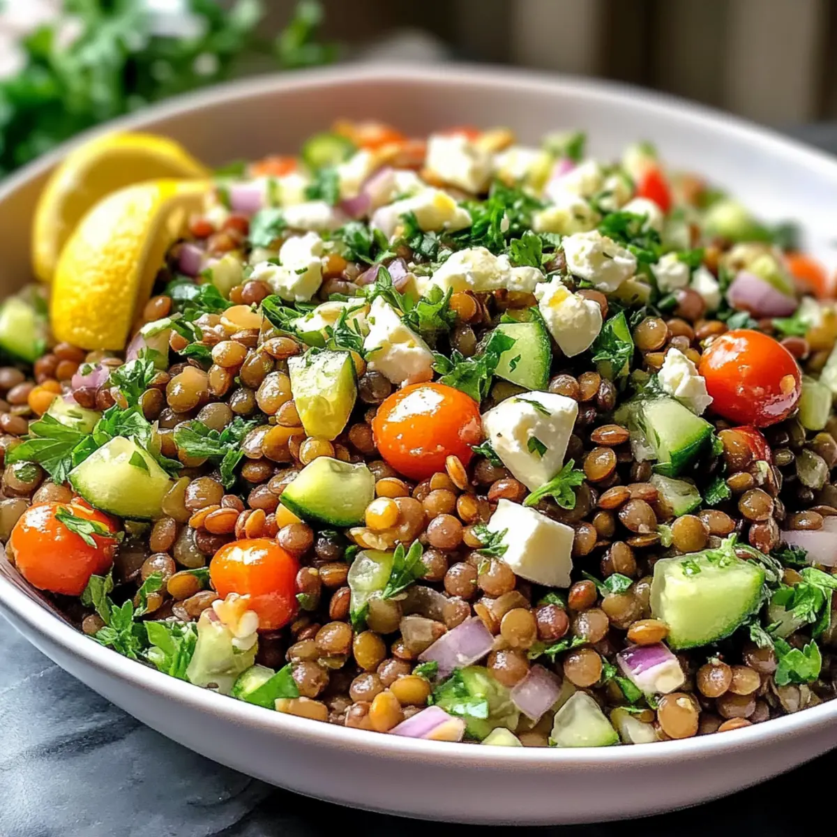 Zitronige libanesische Linsensalat für jeden Tag