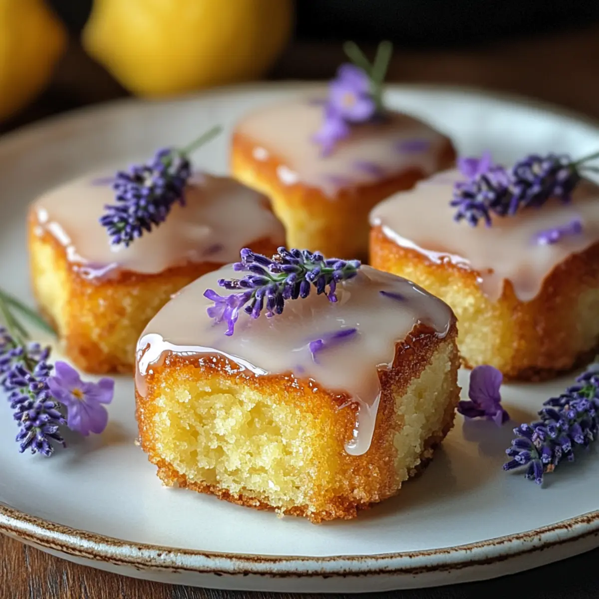 Mini Zitronenkuchen mit Lavendelglasur für Genussmomente