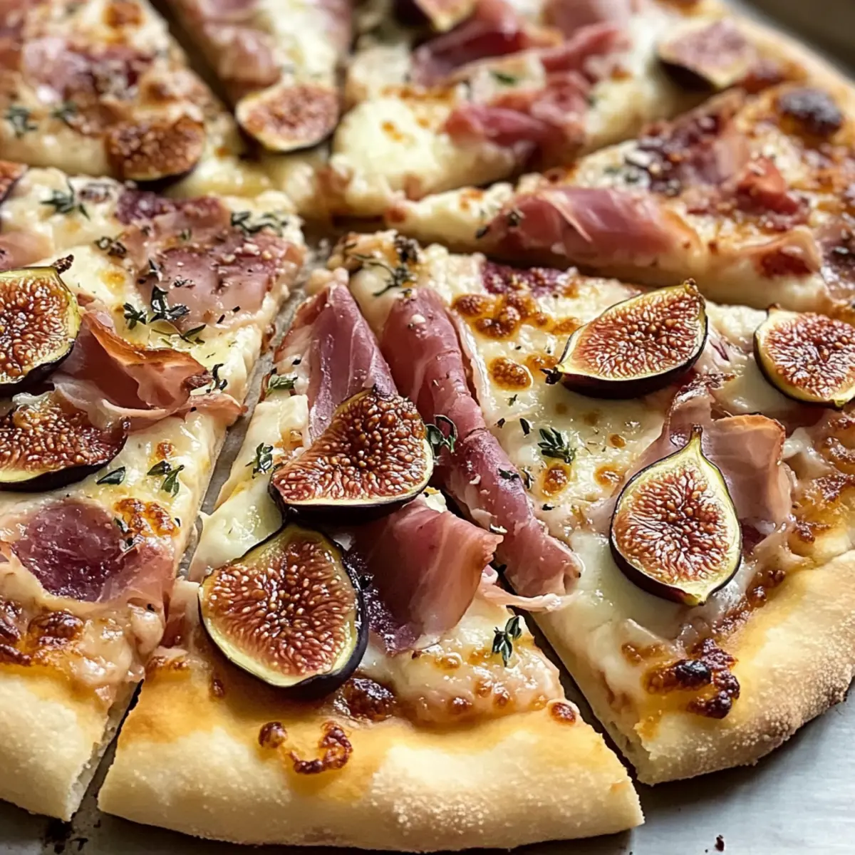 Saftige Feigen- und Prosciutto-Pizza für Genießer