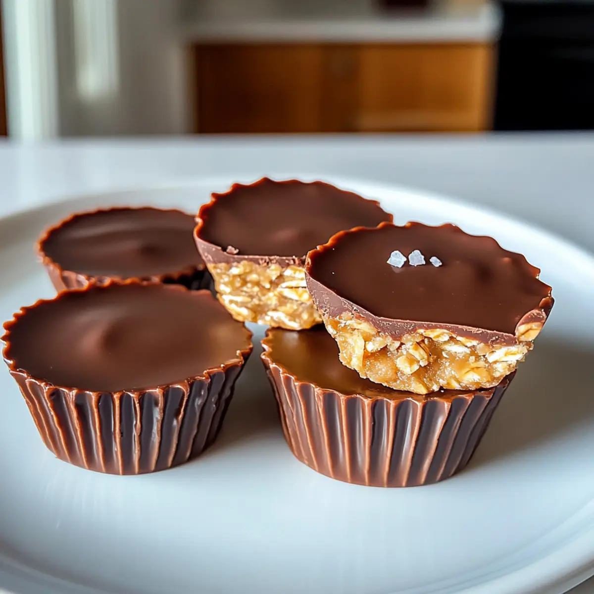 Nicht gebackene Erdnussbutter Haferbecher für jeden Tag
