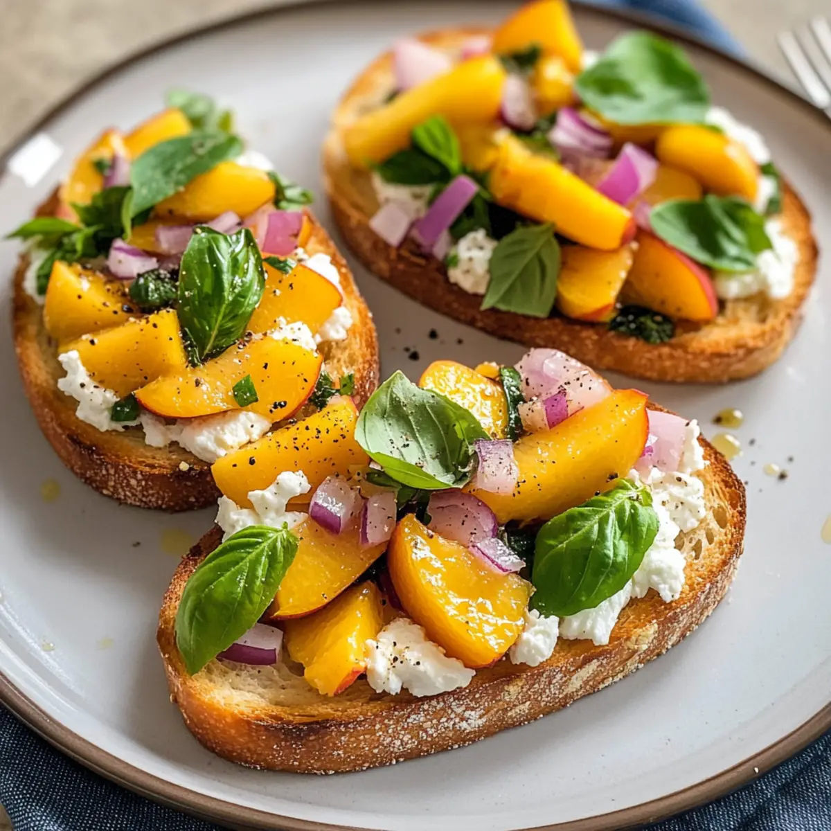 Pfirsich Bruschetta mit Ziegenkäse genießen