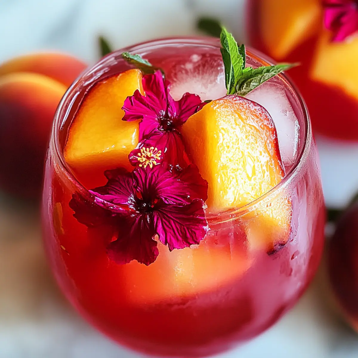 Pfirsich Hibiskus Sonnenuntergang Tee für heiße Tage