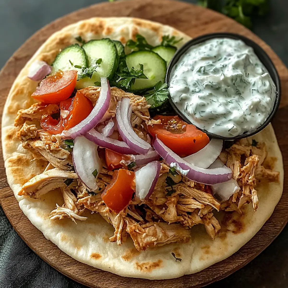 Schmortopf Hähnchen Gyros mit Tzatziki Sauce
