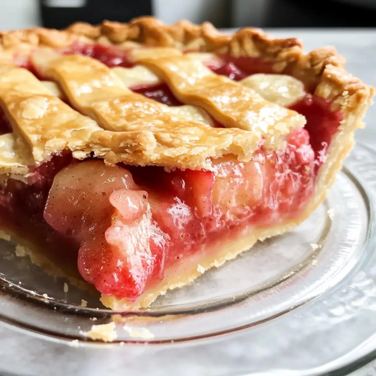 Erdbeer-Rhabarber-Pie mit knusprigem Mürbeteig