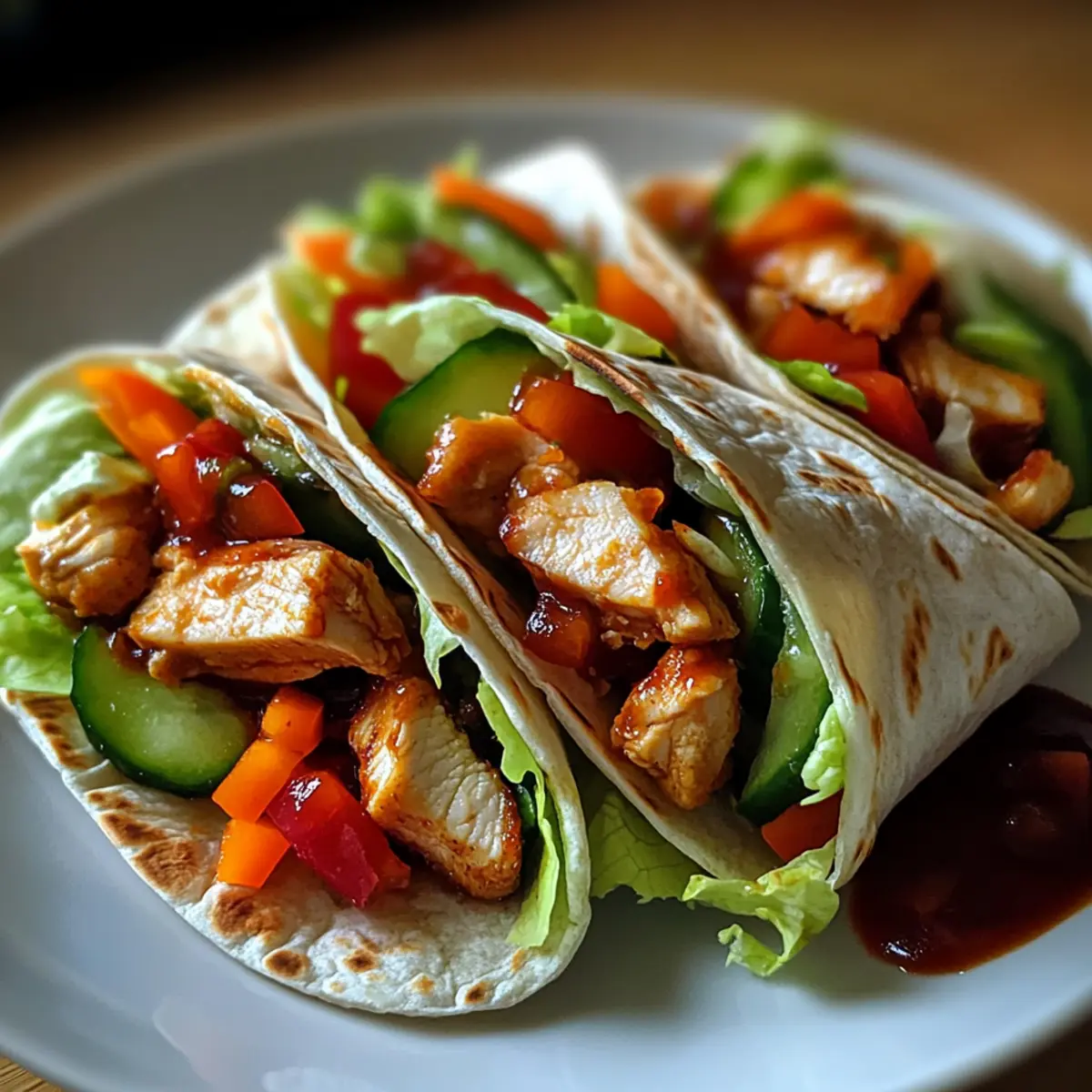 Süße Chili Hähnchen Wraps für ein schnelles Mittagessen