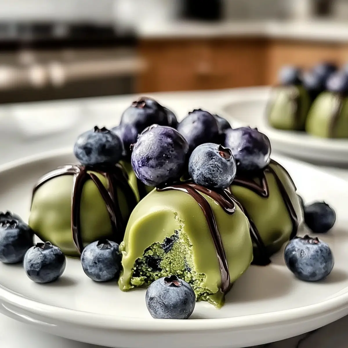 Süße gefrorene Joghurt-Matcha-Bissen schnell zubereitet