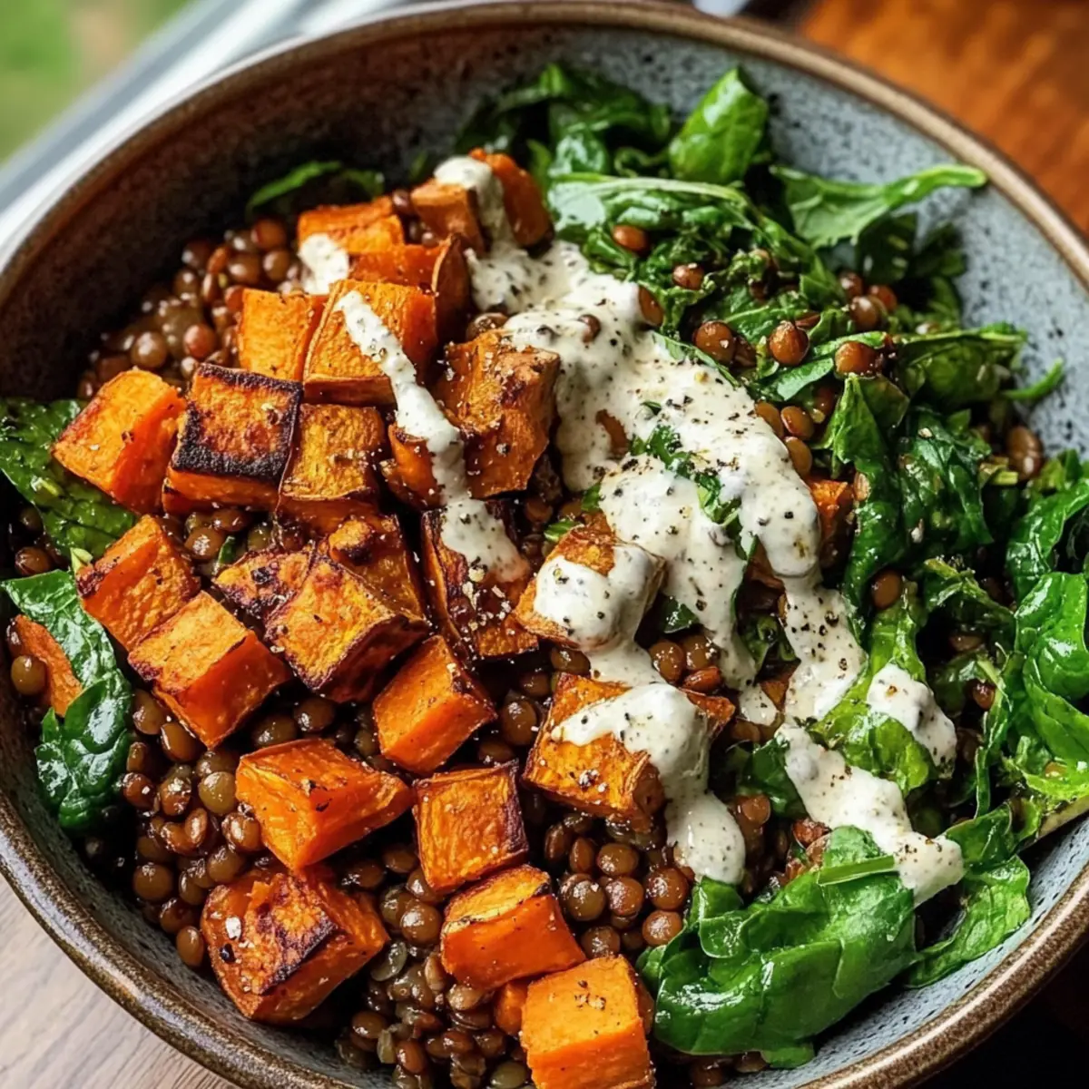 Süßkartoffel-Linsen-Schüssel für dich selbst kreiert