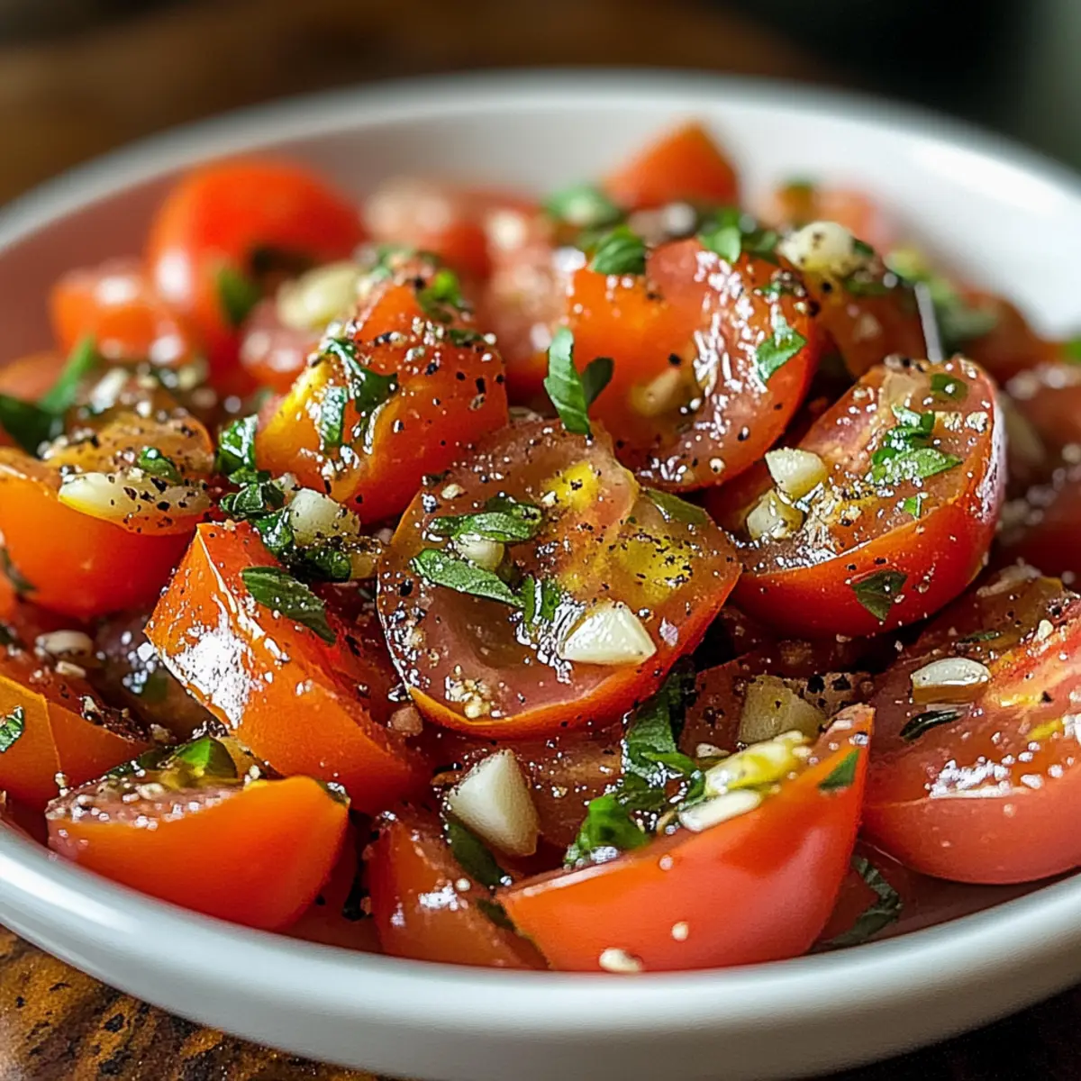 Tomaten Knoblauch Salat für frische Genussmomente
