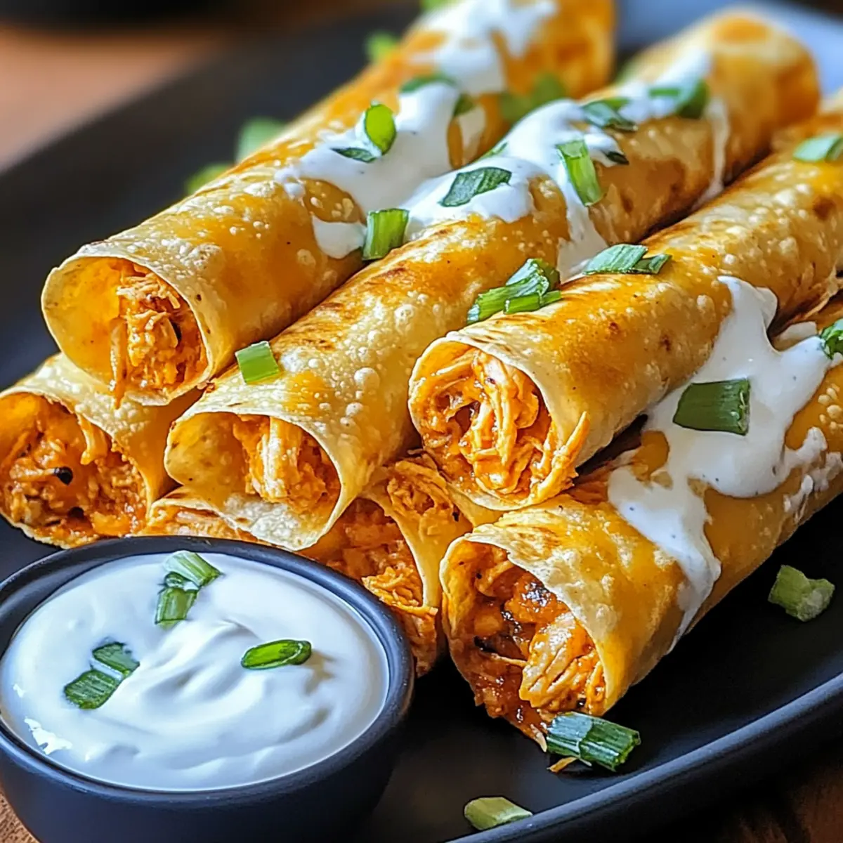 Gebackene Buffalo-Hühnchen-Taquitos für jeden Snack-Liebhaber