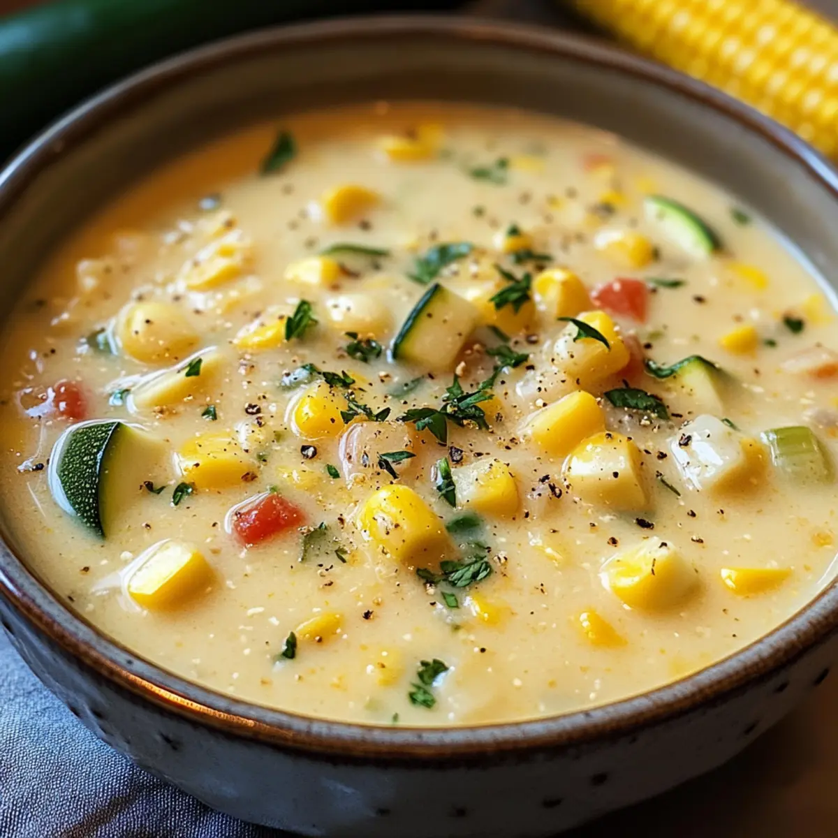 Korn- und Zucchini-Eintopf für heiße Sommertage