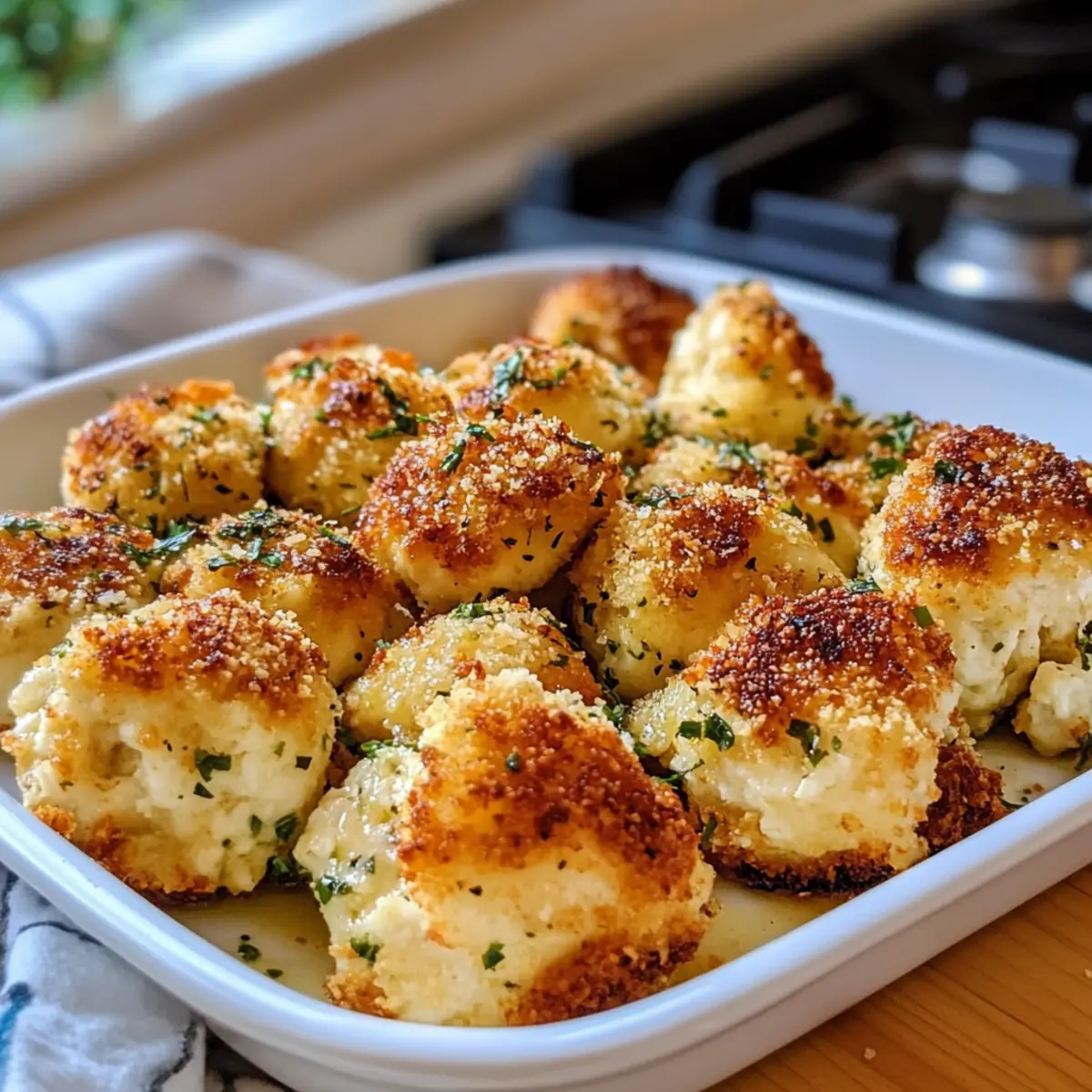 Hüttenkäse Parmesan Hühnchen Bissen für Snacks voller Protein