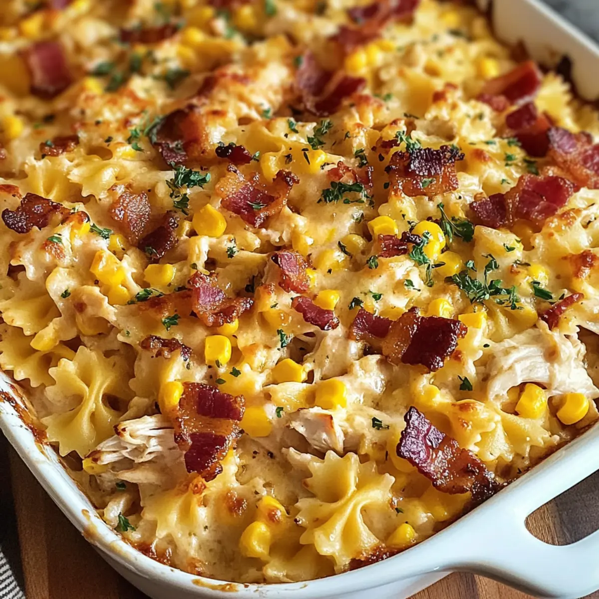 Cremiges BBQ Ranch Hähnchen Auflauf für die Familie
