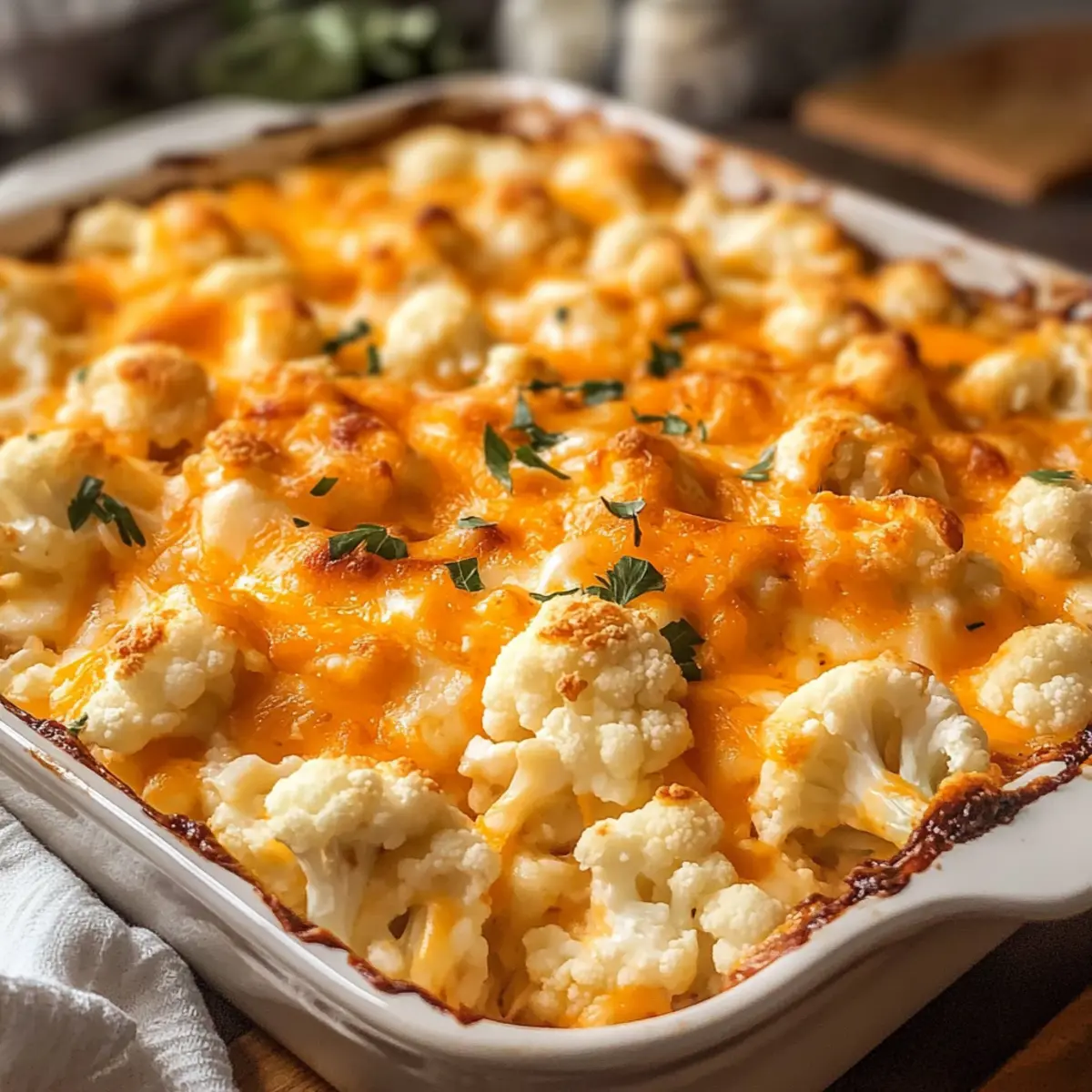 Cremige Buffalo-Hühnchen-Cauliflower-Auflauf für jeden Abend