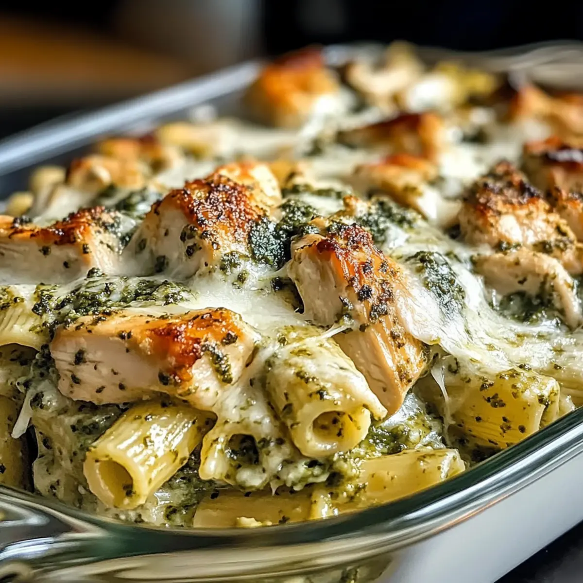 Cremige Pesto-Hühnchen-Pasta für den Wohlfühlabend