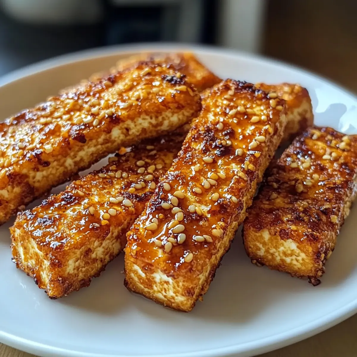 Knusprige Gebackene Honig-Senf-Tofu-Streifen Genuss