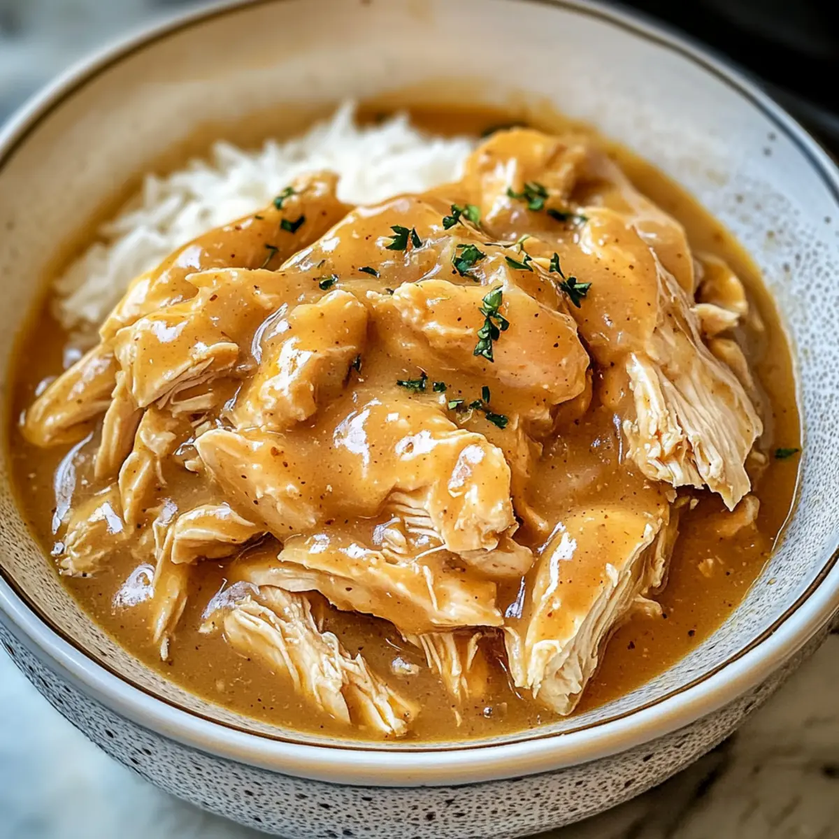 Einfache Crockpot Hühnchen und Soße für Genießer
