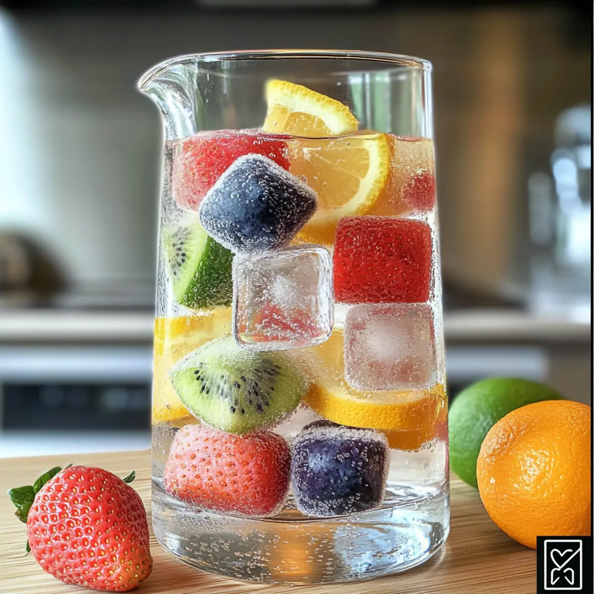 Frucht-Eiswürfel für erfrischende Getränke