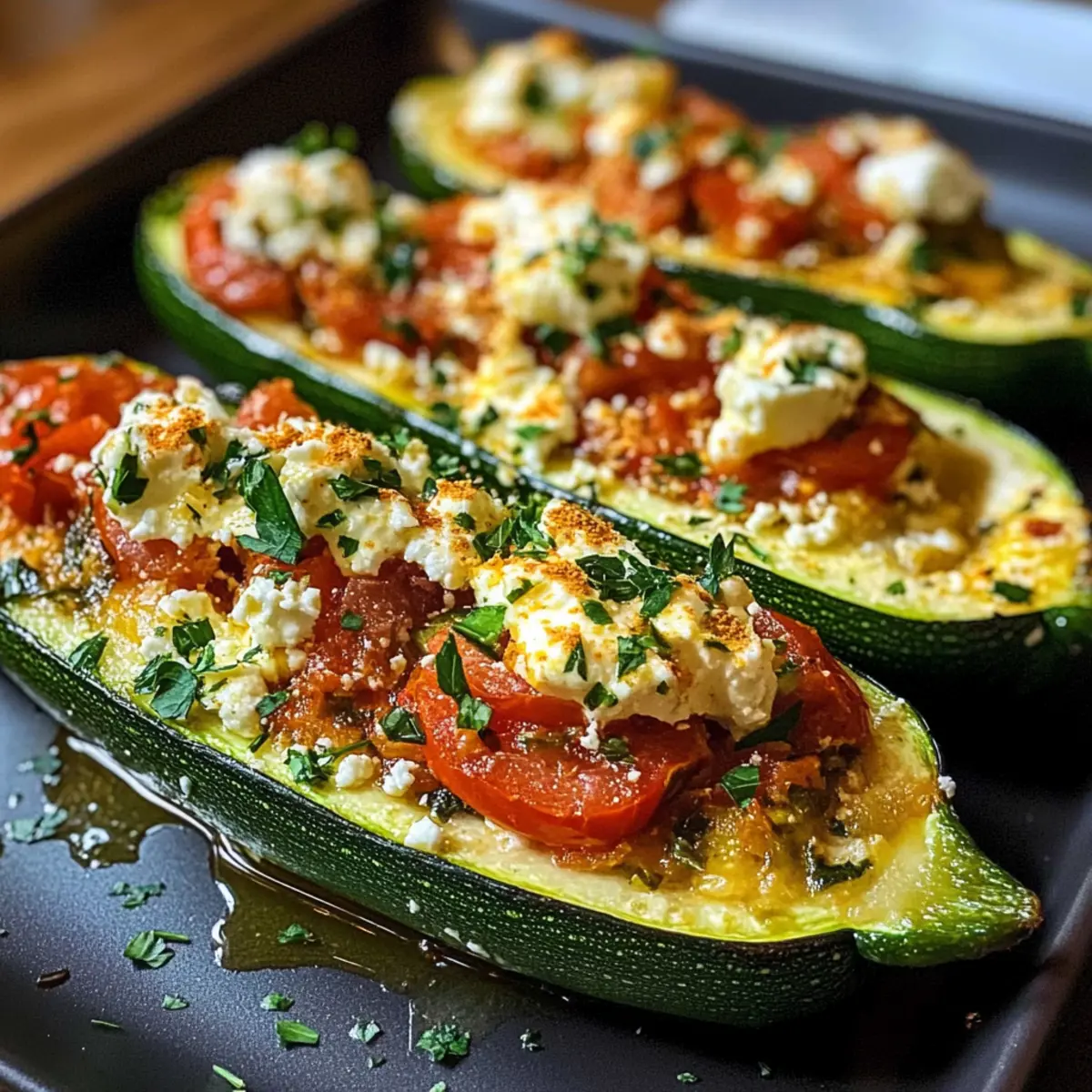 Gefüllte Zucchini mit Feta für mediterranen Genuss